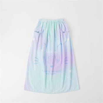 ビーチメモリー 袖出ラップタオル 80cm 女の子 巻きタオル キッズ(サックス-80cm)