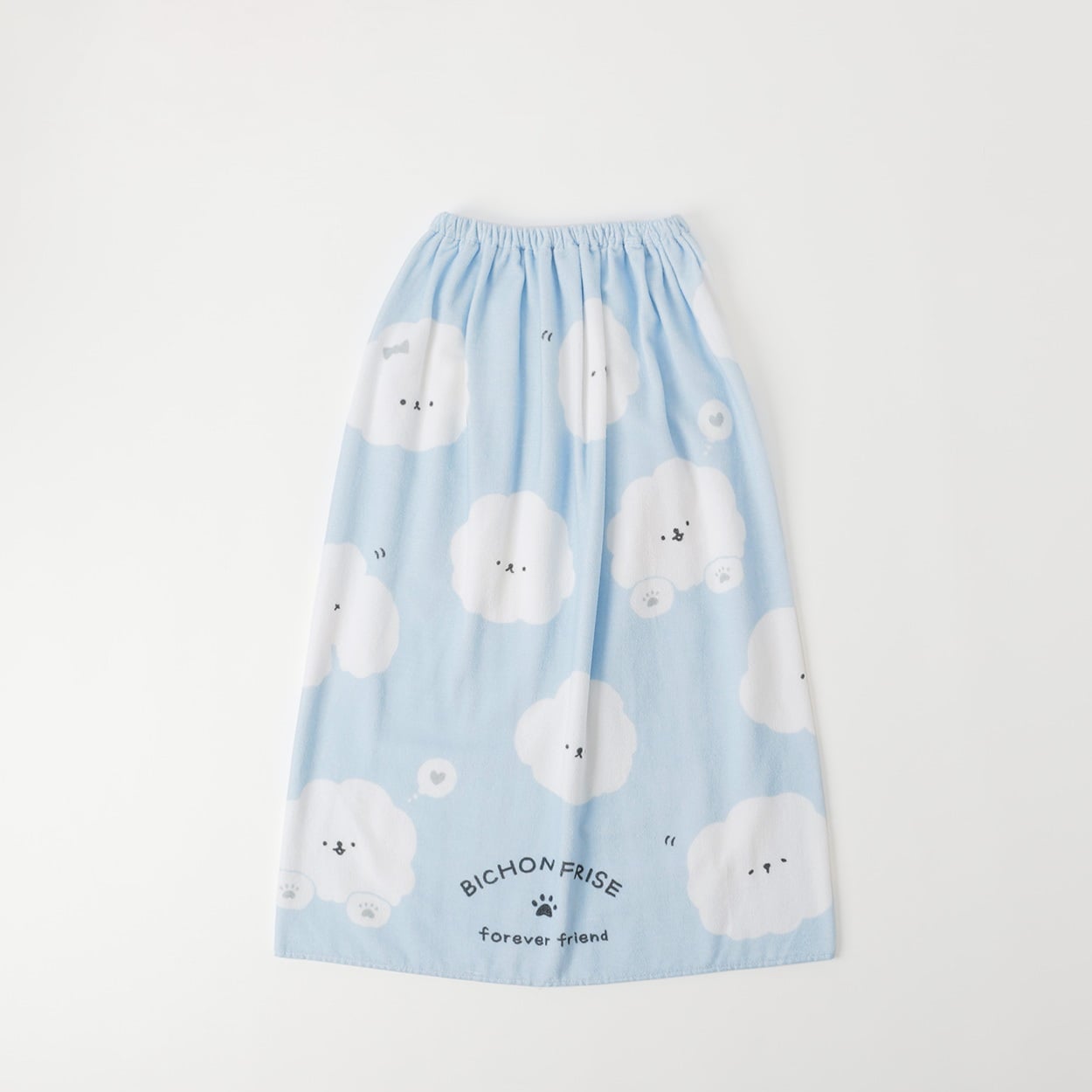 ビションフリーゼ ラップタオル80cm 女の子 巻きタオル キッズ(サックス-80cm)