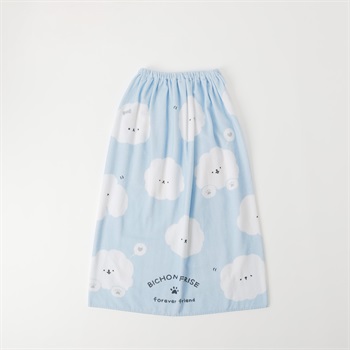 ビションフリーゼ ラップタオル80cm 女の子 巻きタオル キッズ(サックス-80cm)