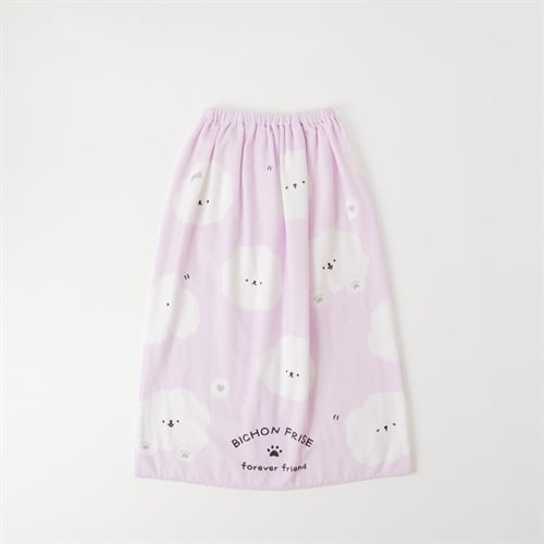 ビションフリーゼ ラップタオル80cm 女の子 巻きタオル キッズ(パープル-80cm)