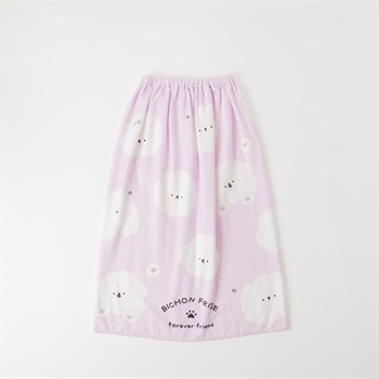 ビションフリーゼ ラップタオル80cm 女の子 巻きタオル キッズ(パープル-80cm)