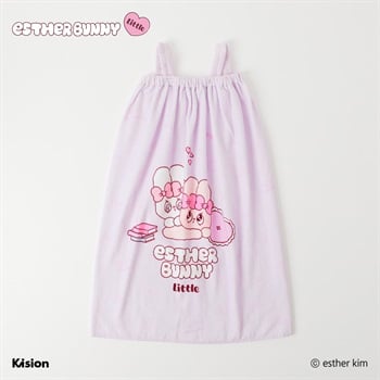エスターバニーリトル 肩紐タオル70cm 女の子 巻きタオル キッズ(パープル-70cm)