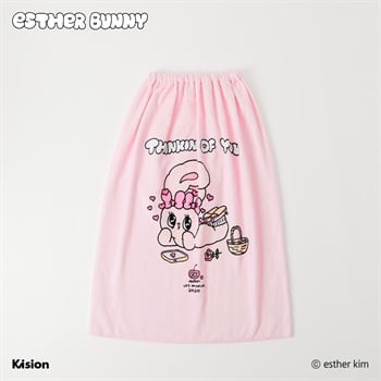 エスターバニー ラップタオル 80cm 女の子 巻きタオル キッズ(ピンク-80cm)
