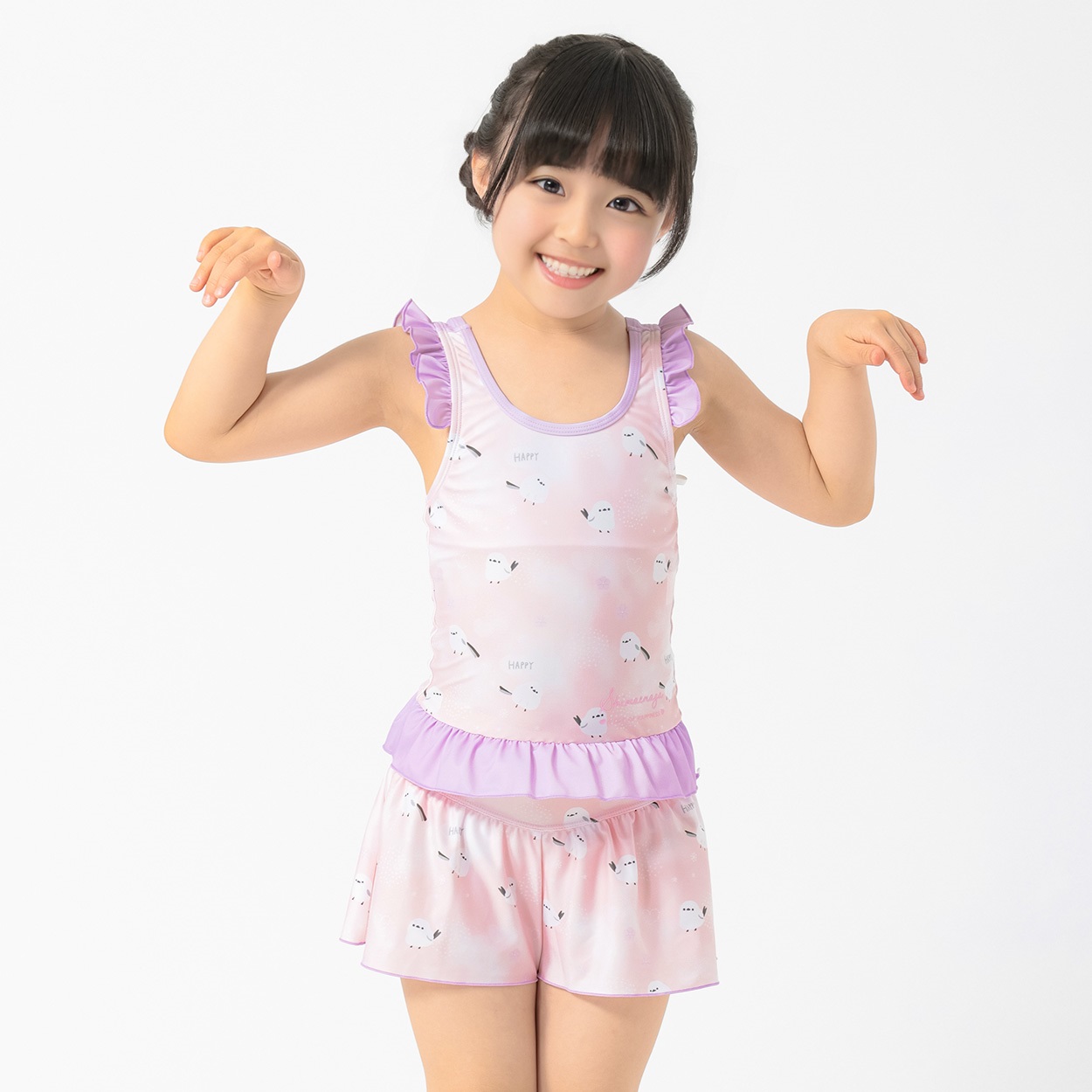 シマエナガ キュロットセパレーツ水着 女の子 キッズ 110cm-130cm 