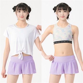 ROCO NAILS(ロコネイル) ブラトップＴ付３点セット水着 小学生 中学生 水着 女の子 キッズ 130cm-160cm(ホワイト-130cm)