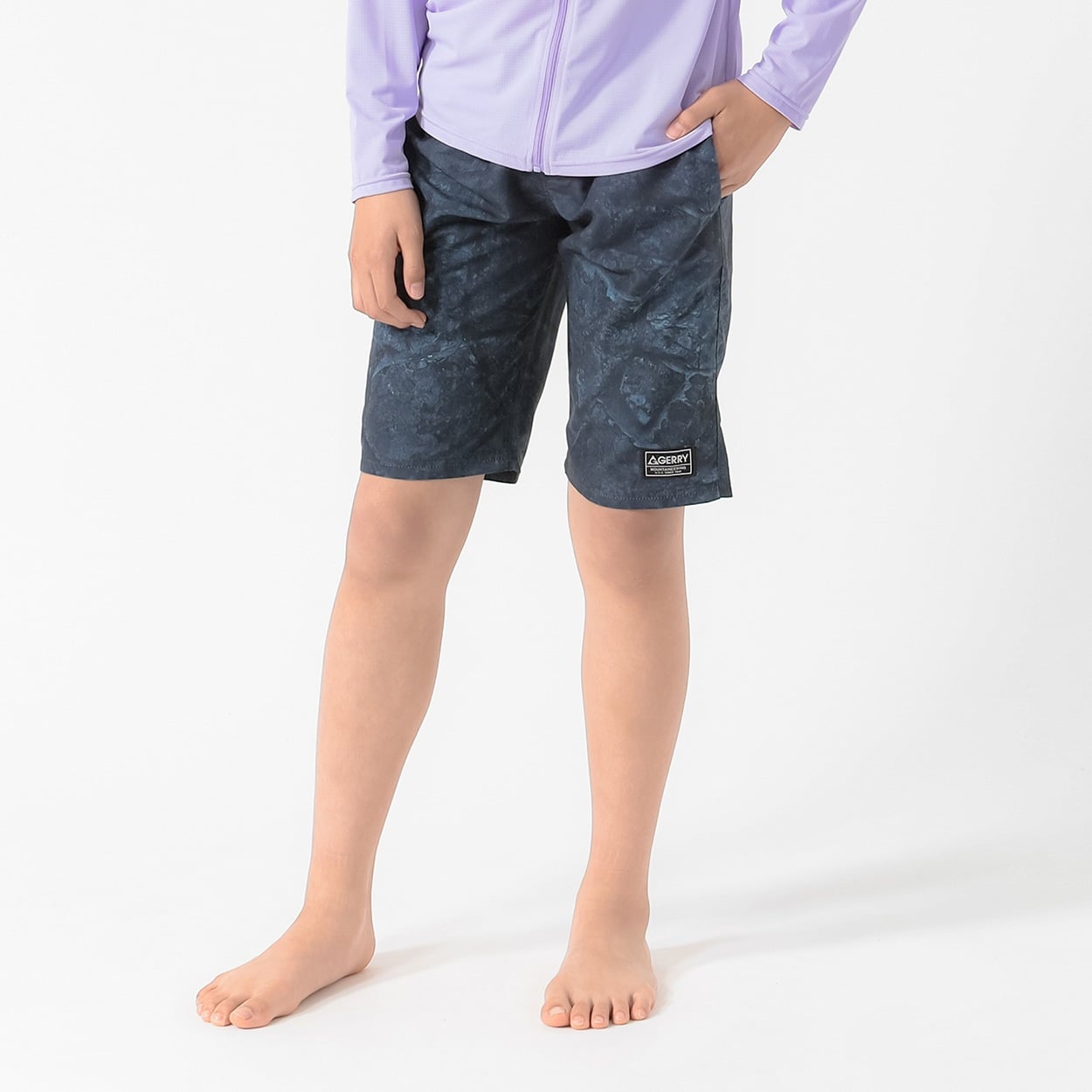 GERRY(ジェリー) ストーン柄サーフパンツ 男の子 キッズ 130cm-160cm(ブラック-150cm)