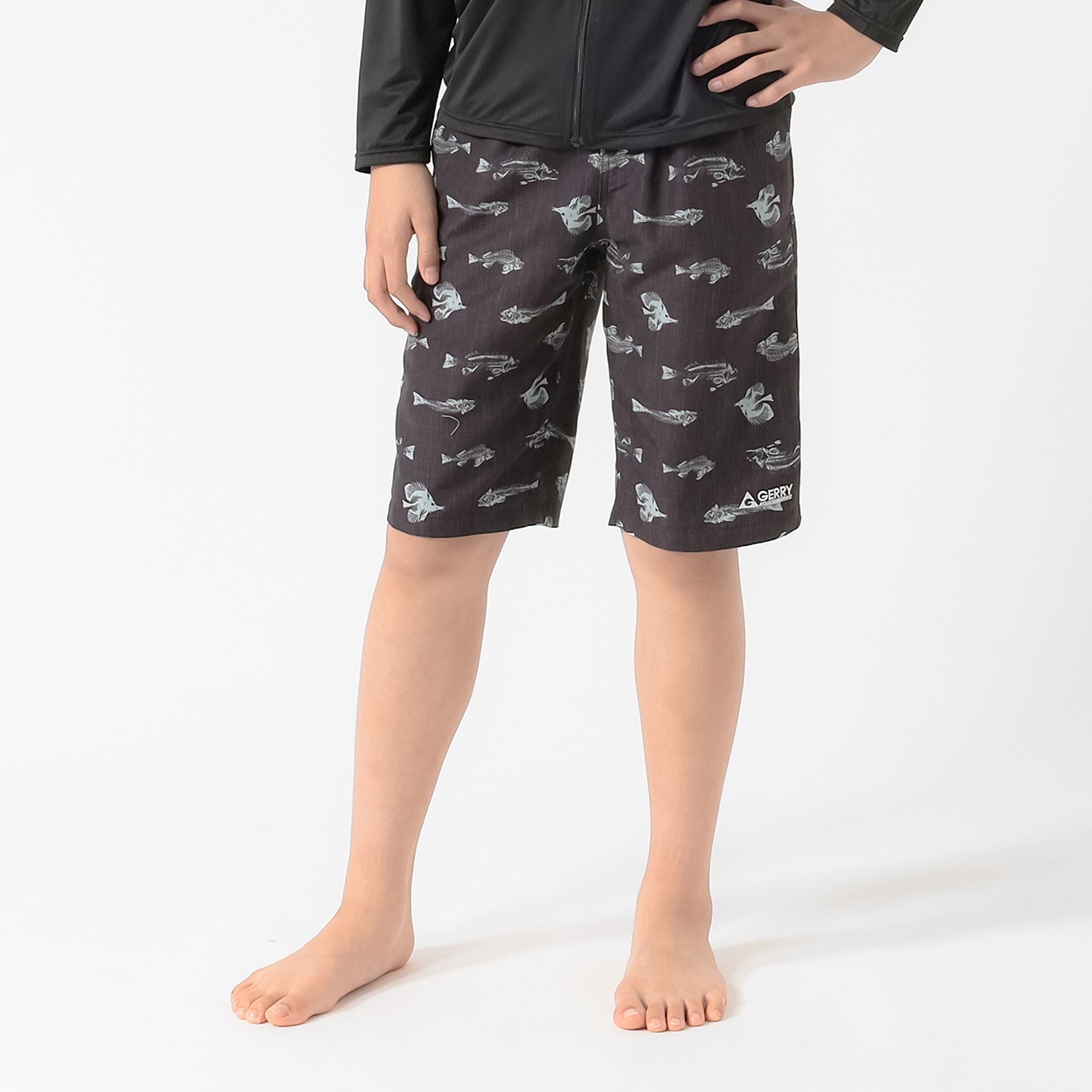 GERRY(ジェリー) フィッシュスカルサーフパンツ 男の子 キッズ 130cm-160cm(ブラック-130cm)