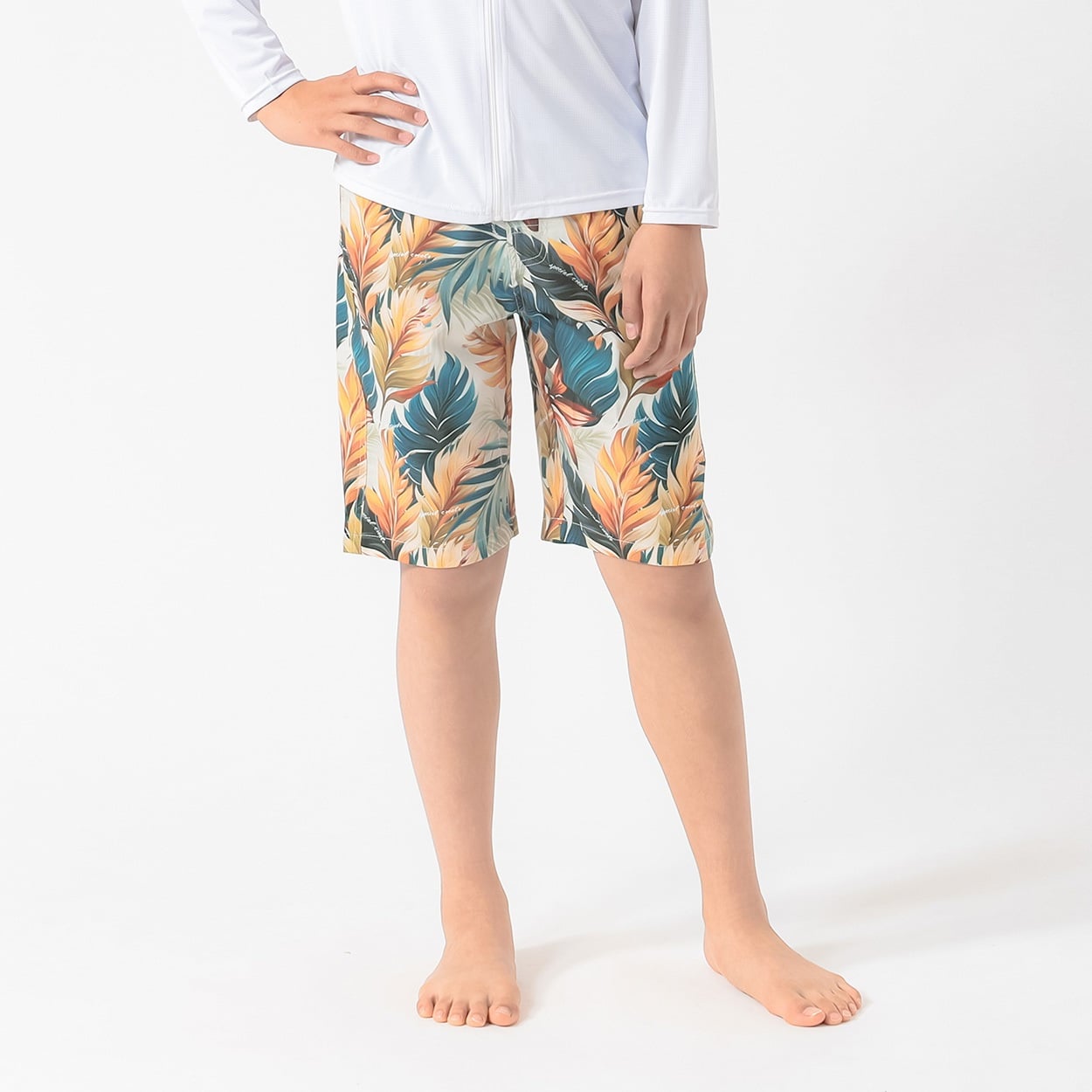 水着 IMAGINE 総柄サーフパンツ 小学生 中学生 水着 男の子 キッズ 140cm-170cm(ベージュ-150cm)