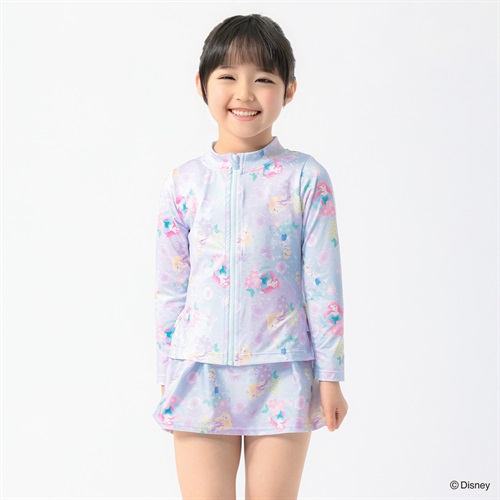 水着 Disney プリンセス/アナと雪の女王 ラッシュガード 女の子 紫外線対策 キッズ 110cm-130cm