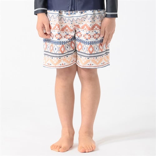 オルテガガラスイムパンツ 小学生 水着 男の子 キッズ 110cm-130cm(オレンジ-110cm)