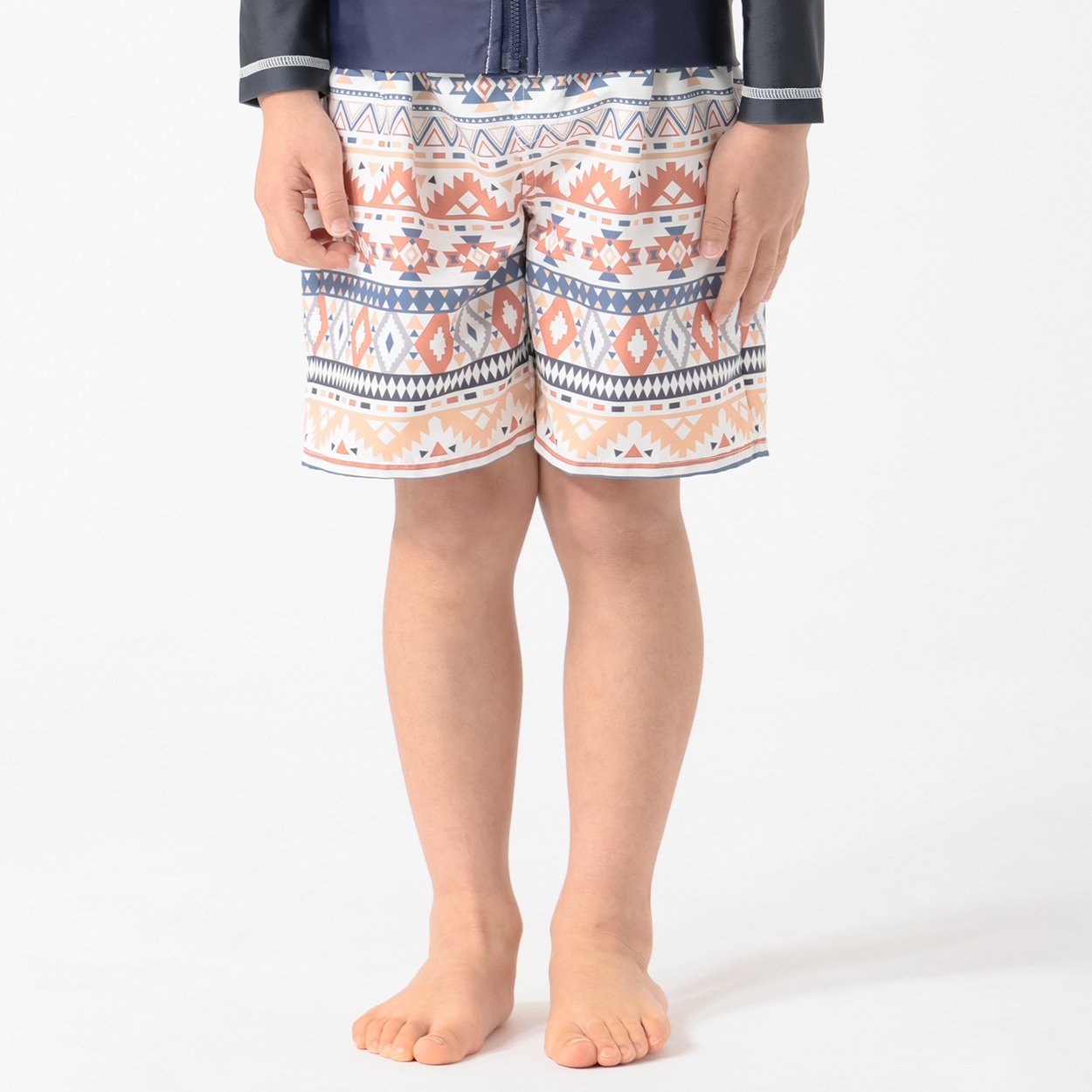オルテガガラスイムパンツ 小学生 水着 男の子 キッズ 110cm-130cm(オレンジ-120cm)