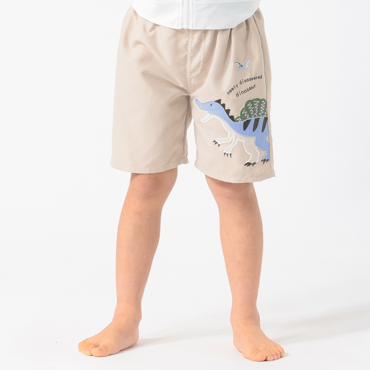 アップリケスイムパンツ 小学生 水着 男の子 キッズ 110cm-130cm(ベージュ-130cm)