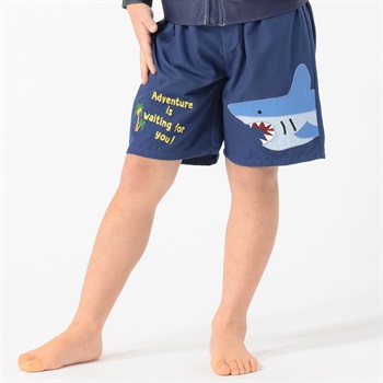 アップリケスイムパンツ 小学生 水着 男の子 キッズ 110cm-130cm(ネイビー-110cm)