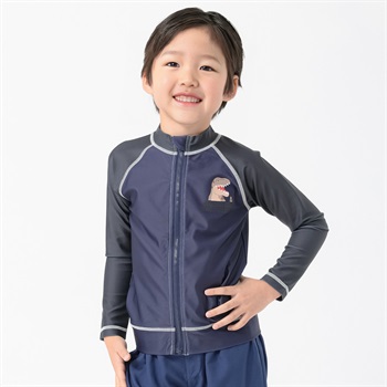 恐竜ラッシュガード 男の子 紫外線対策 キッズ 110cm-130cm(チャコ－ルグレ－-110cm)