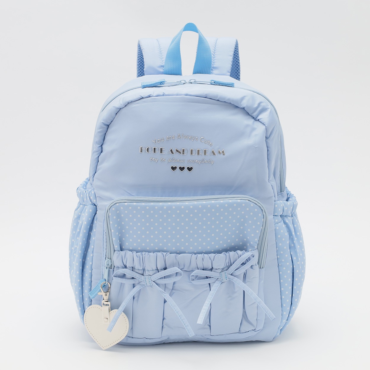 Marble Line ドットリボンリュック キッズ 女の子(サックス-ONE SIZE)