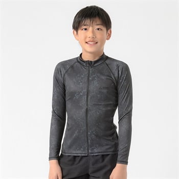 水着 GERRY(ジェリー) ストーン柄ラッシュガード 男の子 紫外線対策 キッズ 140cm-160cm(ブラック-140cm)