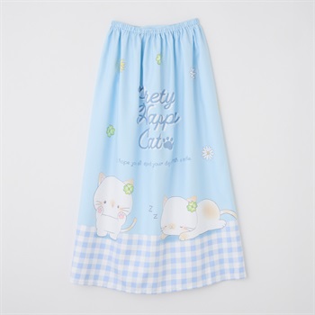 コンパクト巻きタオル 80cm ラップタオル 女の子 キッズ(サックス)