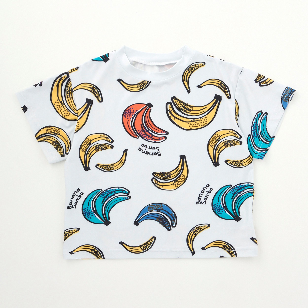 バナナ総柄水遊びTシャツ 男の子 キッズ 110cm-130cm(ライトグレー-110cm)