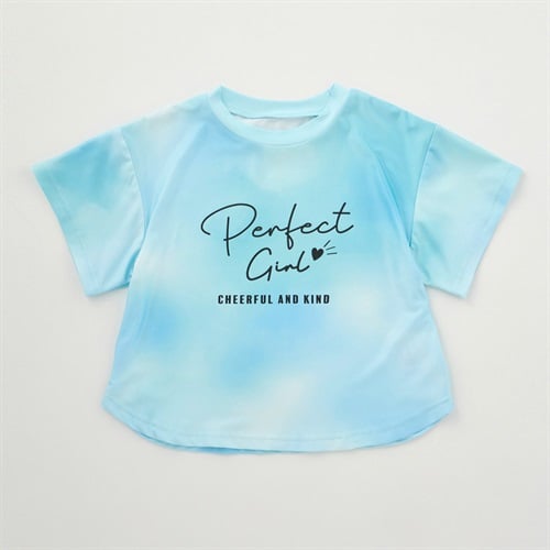 タイダイ柄水遊びTシャツ 女の子 キッズ 110cm-130cm(サックス-110cm)