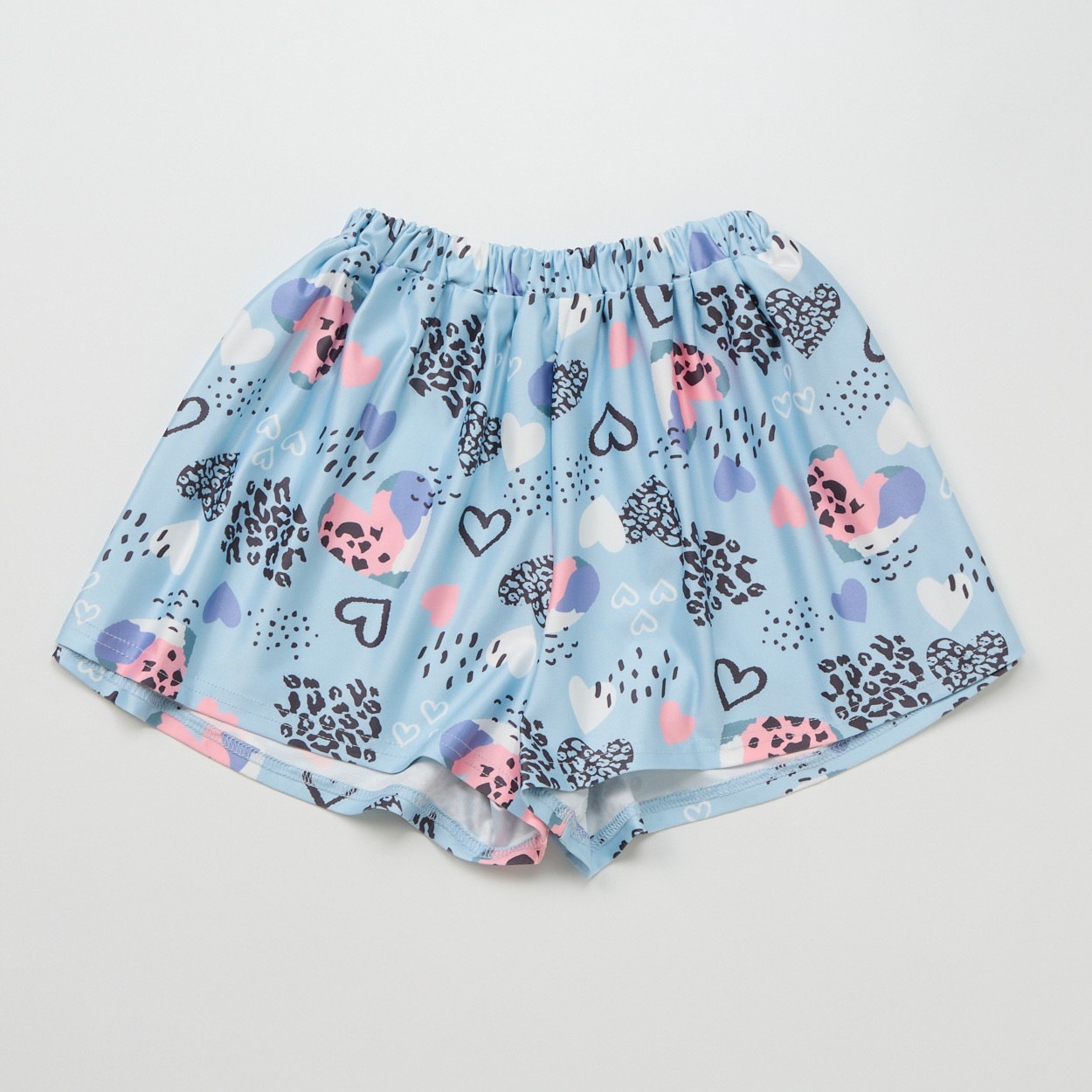 ハートレオパード水遊びパンツ 女の子 キッズ 110cm-130cm(サックス-130cm)