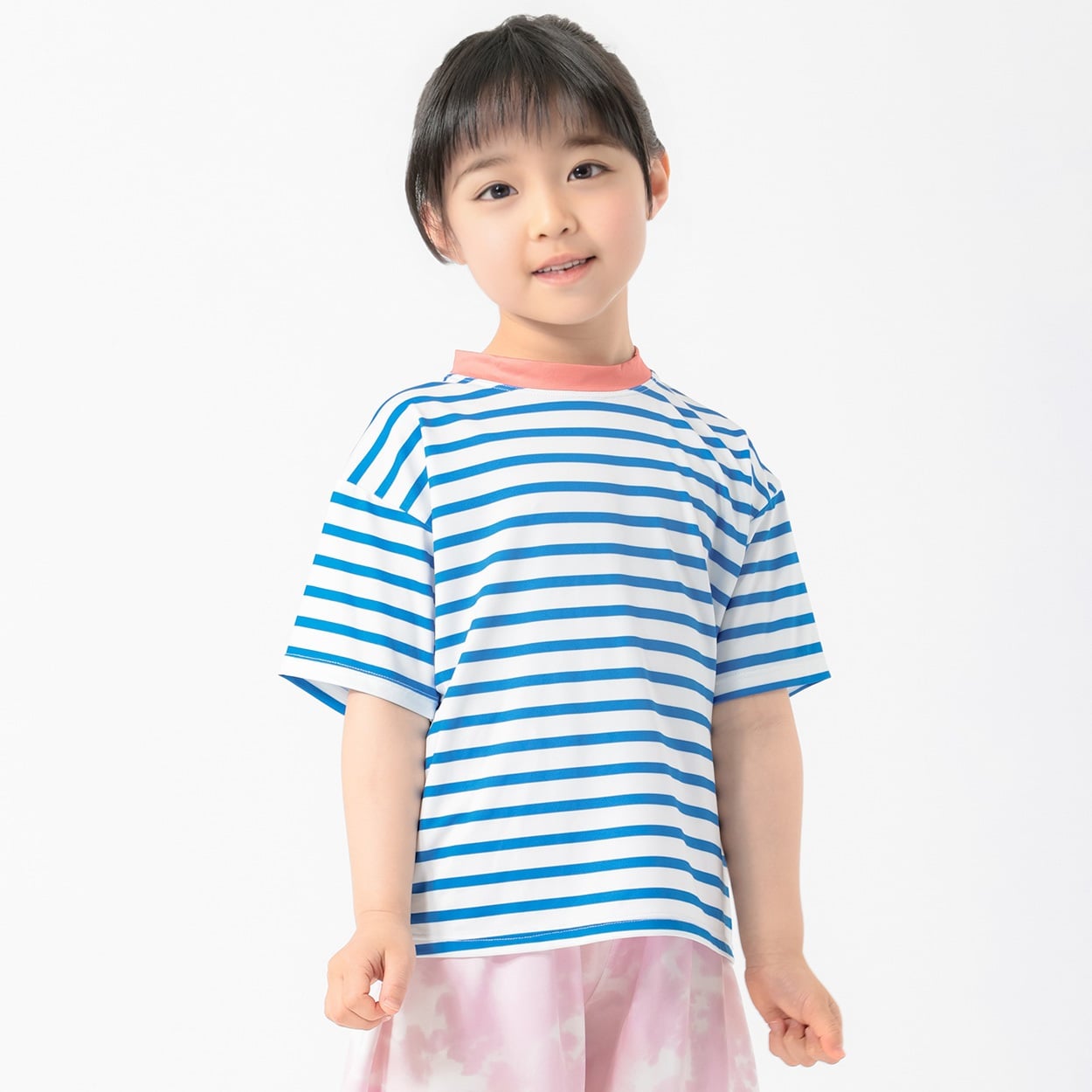 MARIARJUE ボーダーラッシュTシャツ 女の子 キッズ 110cm-130cm