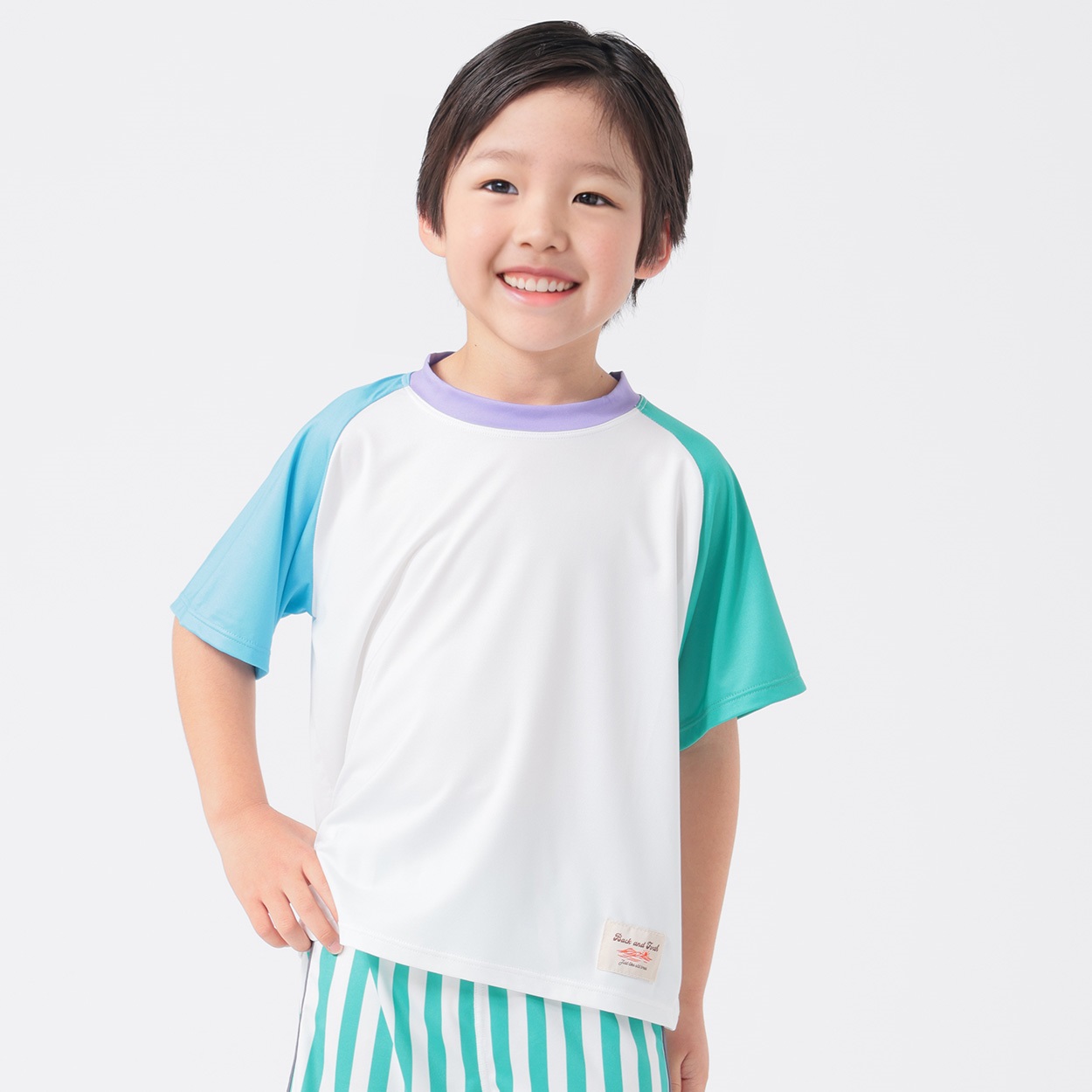 Back and Forth ラグランラッシュTシャツ 男の子 キッズ 110cm-130cm(サックス-110cm)