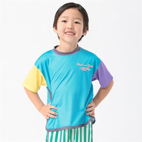 Back and Forth 袖切替ラッシュTシャツ 男の子 キッズ 110cm-130cm(ブルー-110cm)