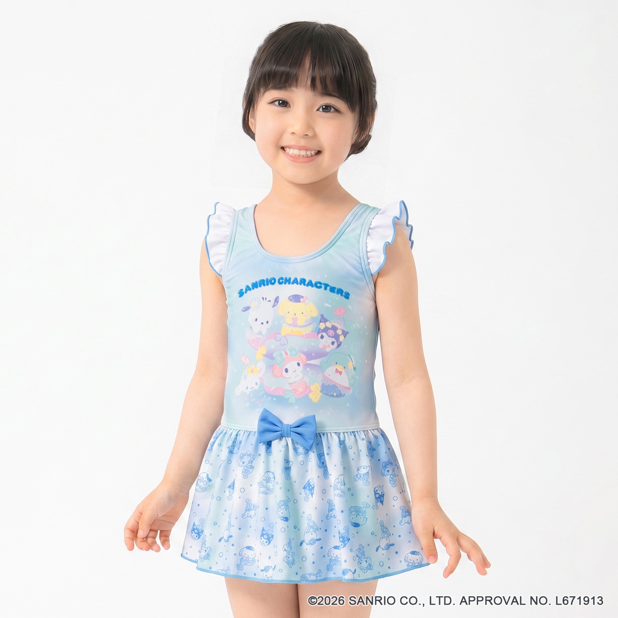 サンリオキャラクターズ ワンピース水着 キッズ 女の子 100cm-130cm(サックス-130cm)
