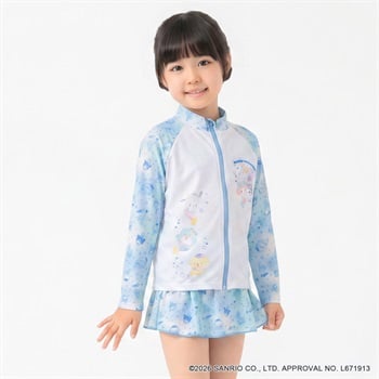サンリオキャラクターズ ラッシュガード 紫外線対策 キッズ 女の子 100cm-130cm(サックス-100cm)