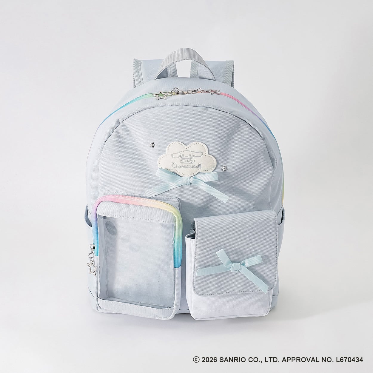 シナモロール リボン2ポケットデイパック キッズ 女の子(サックス-ONE SIZE)