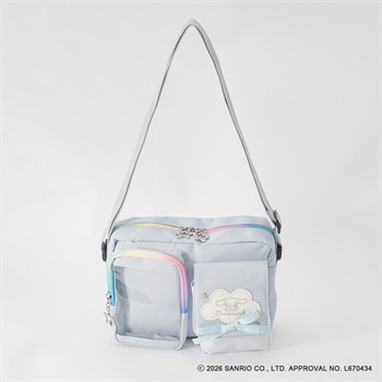シナモロール リボン2ポケット横型ショルダーバッグ キッズ 女の子(サックス-ONE SIZE)