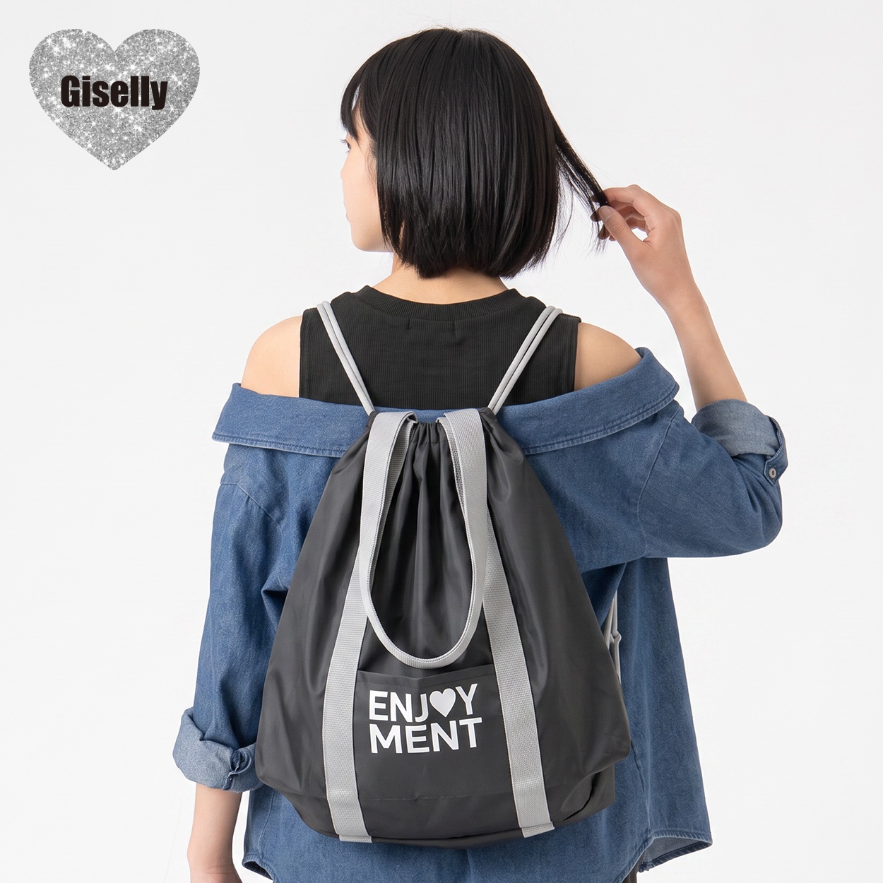 Giselly(ジゼリー) 2WAYバッグ キッズ 女の子(ブラック-ONE SIZE)