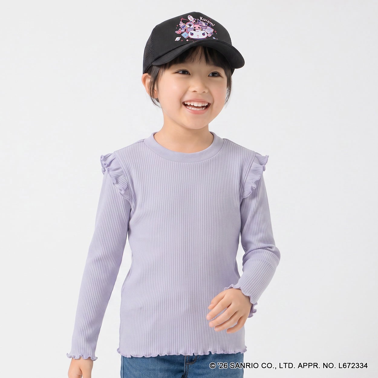 サンリオキャラクターズ メッシュキャップ キッズ 女の子(ブラック-54cm)