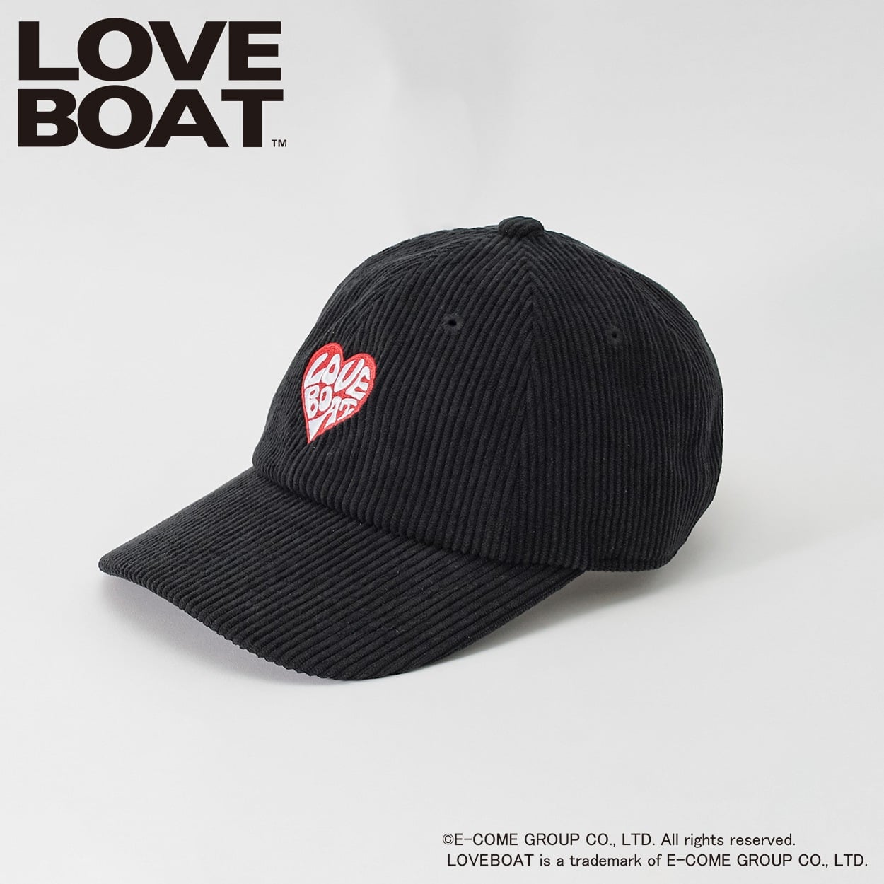 LOVEBOAT コーデュロイキャップ キッズ 女の子(ブラック-56cm)