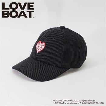 LOVEBOAT コーデュロイキャップ キッズ 女の子(ブラック-56cm)