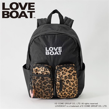LOVEBOAT 2ポケリュック キッズ 女の子(ブラック(レオパード柄)-ONE SIZE)