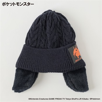 ポケットモンスター ファー耳付きワッチ キッズ 男の子 女の子(ネイビー-ONE SIZE)