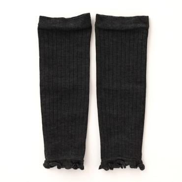 Liite 着圧レッグウォーマー 裾フリル 産前～産後 マタニティ(チャコ-ルグレ--30cm丈)