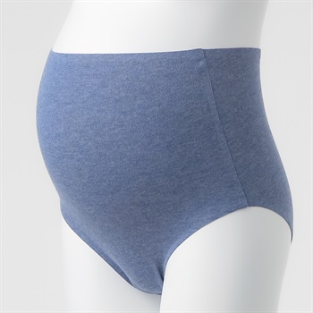 リラックスショーツ 深ばきタイプ 産前～授乳期 マタニティ(杢ブルー-マタニティM～L)