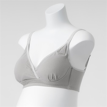 マミールナ らくらく授乳 ブラジャー クロスオープン 産前～産後 マタニティ(グレー-マタニティM)