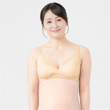 マミールナ らくらく授乳 ブラジャー クロスオープン 産前～産後 マタニティ(クリーム-マタニティM)