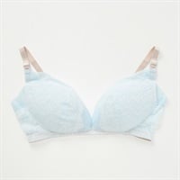 パワーネット×レース授乳ブラジャー グラマーサイズ 妊娠初期～授乳期 マタニティ(サックス-マタニティＭ)