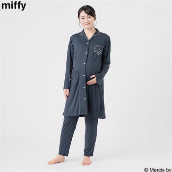 ミッフィー ストレッチ天竺 長袖パジャマ 産前～産後 マタニティ(ネイビー-マタニティM)