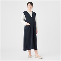 前後2WAY ジャンパースカート 産前～産後 マタニティ(ネイビー-マタニティM)