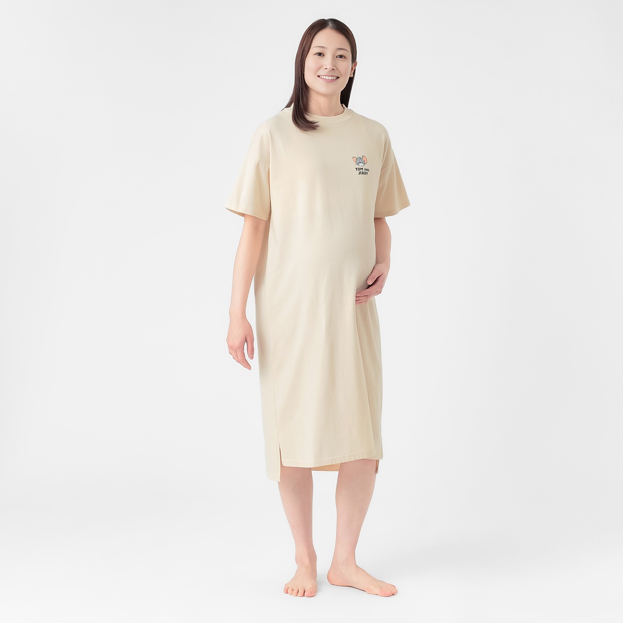 シェルmama様　オーダー品 トムとジェリー サガラ刺しゅう ワンピース 半袖パジャマ 産前～産後
