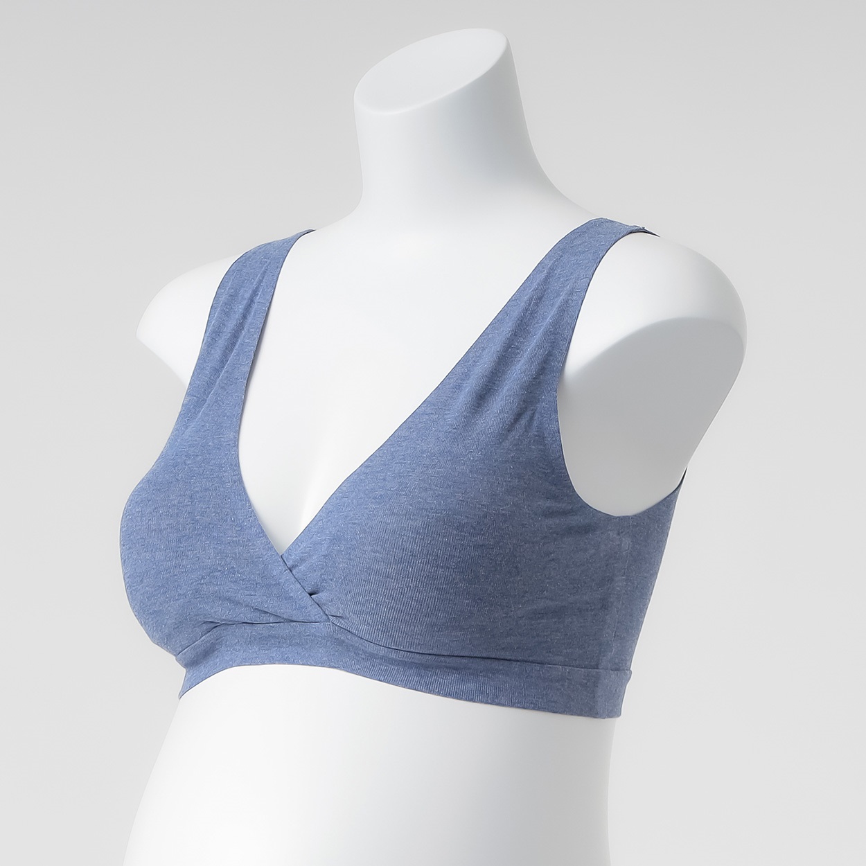 リラックスハーフトップ　産前～授乳期 マタニティ(杢ブルー-マタニティL)