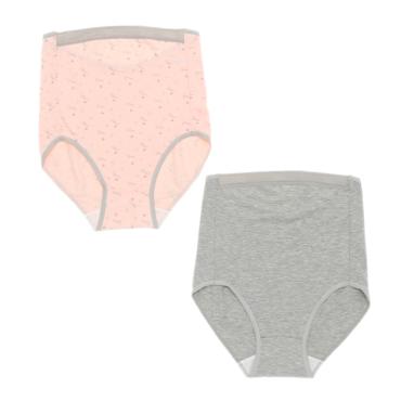 ショーツ 2枚組 マタニティ 妊娠初期～授乳期(ピンク-マタニティM～L)