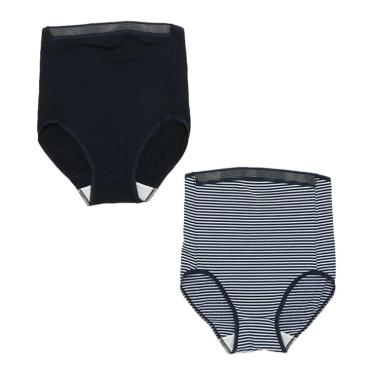 ショーツ 2枚組 マタニティ 妊娠初期～授乳期(ネイビー-マタニティM～L)