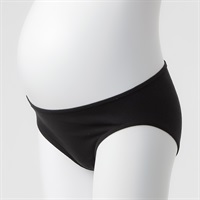オーガニックコットン ショーツ 浅ばきタイプ 産前～授乳期 マタニティ(ブラック-マタニティM)