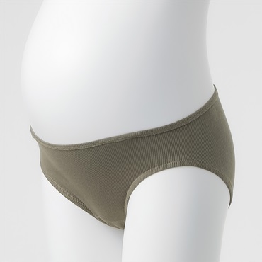 オーガニックコットン ショーツ 浅ばきタイプ 産前～授乳期 マタニティ(カーキグリーン-マタニティM)